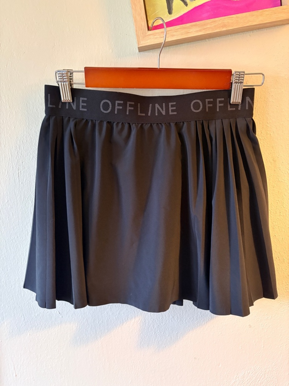 Aerie Black Pleated Mini Skirt